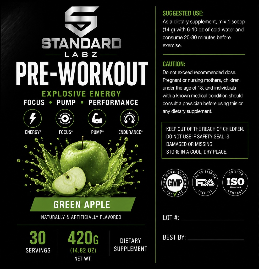 StandardLabz Pre-Workout: Green Apple