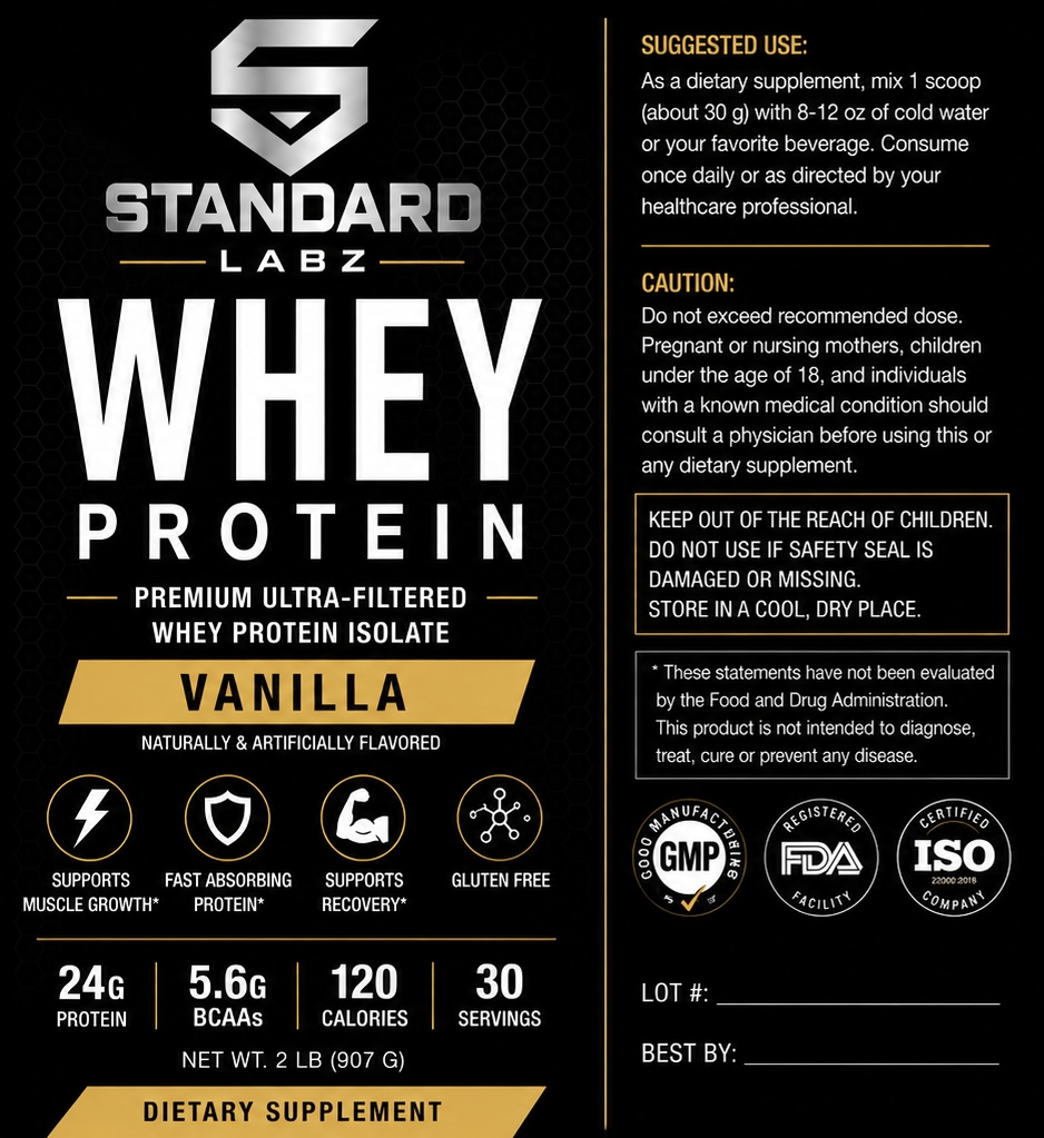 StandardLabz Whey Protein Isolate: Vanilla